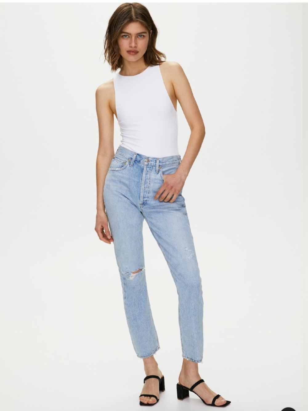 Agolde Riley High-Rise Straight-Leg Crop Jeans